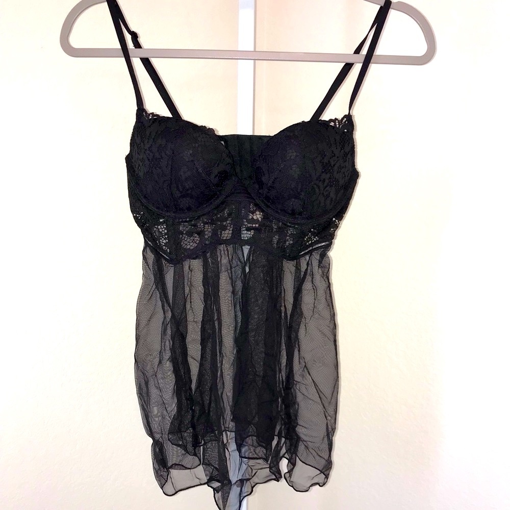 Victoria’s Secret Black Sheer Lingerie Top - 34C